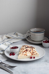 Leipajuusto - traditional Finnish baked cheese - with berries