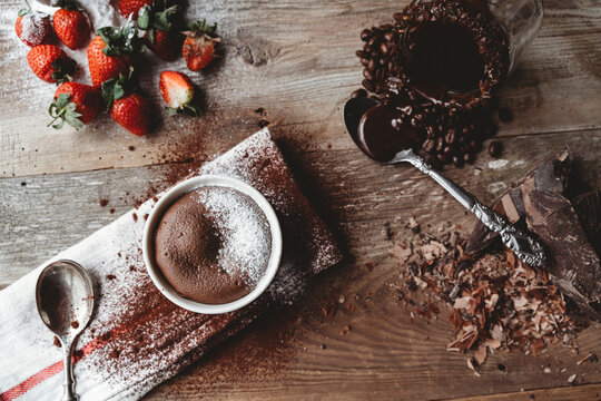 souffle dessert on dark backround, sufle, tatlı, dessert 