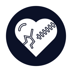 Injury Heart Vector icon which is suitable for commercial work and easily modify or edit it

