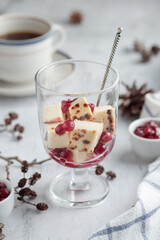 Leipajuusto - traditional Finnish baked cheese - with berries
