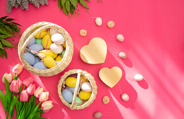 Easter eggs. Easter concept. Photo. Celebration. Spring time. Background. 