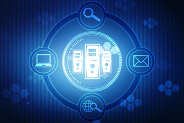Binary Code Background, Digital Abstract technology background, flowing number one and zero text in binary code format in technology background. Internet Big data Concept