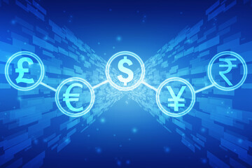 Money transfer. Global Currency. Stock Exchange, Financial Background,Stock market concept