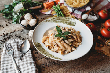 pasta with dark backround, macaroni, makarna