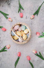 tulips on table