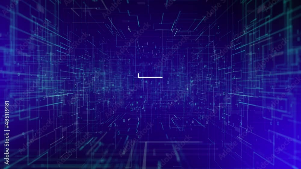 Poster padlock icon cyber security, digital big data network protection, future blockchain technology netwo