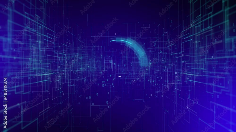 Poster shield icon cyber security, digital big data network protection, future blockchain technology networ