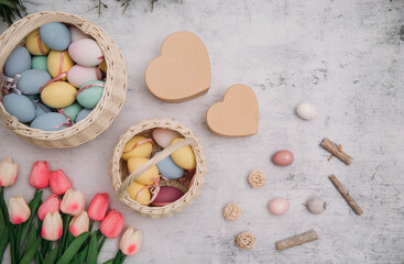easter cake and eggs