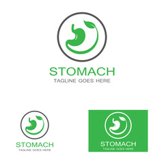 stomach health and stomach care logo design icon vector template
