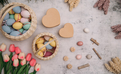 easter chocolate eggs and bunny