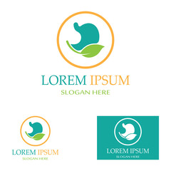 stomach health and stomach care logo design icon vector template