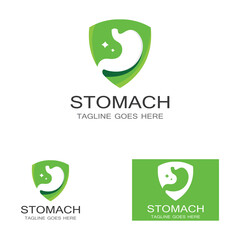stomach health and stomach care logo design icon vector template