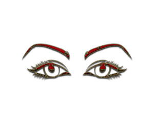 Female Woman girl Eyes symbol Indian Red Sari Saree icon logo illustration