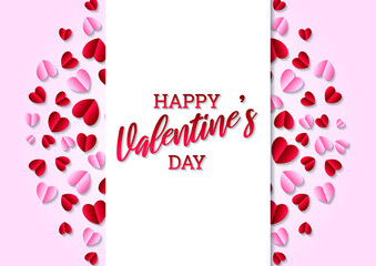 Happy valentine's day heart frame background