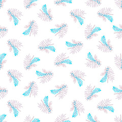  Seamless pattern from a branch with eucalyptus leaves. Watercolor illustration. 