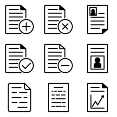 Docs Flat Icon Set Isolated On White Background