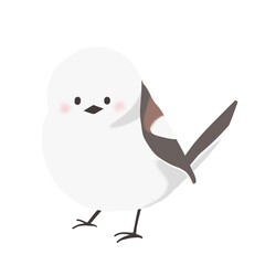 Cute illustration of long-tailed tit