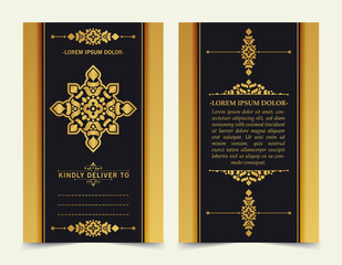 luxury gold emblem invitation card template