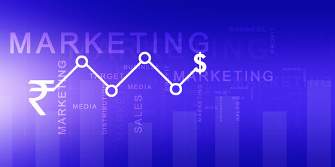 2d rendering Stock market online business concept. business Graph 