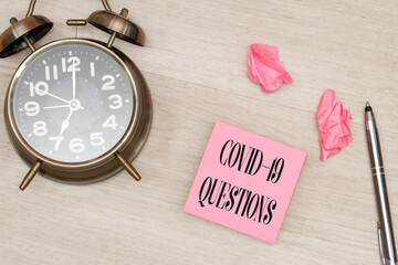 Conceptual photo about covid questions, concept