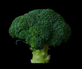 broccoli cabbage lies on a black background
