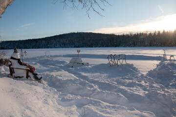 Sunrise and the snowman