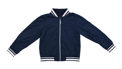 Jacket isolated on white background.Mens blue jacket in isolated on a white background. Windbreaker jacket. Casual style. © lial88