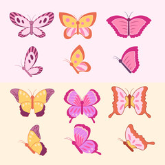 Fototapeta na wymiar Butterfly flat vector sticker. Suitable for your business with an aesthetic butterfly icon