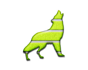 German Shepherd wolf symbol tennis Cricket ball Icon optic yellow Logo illustration