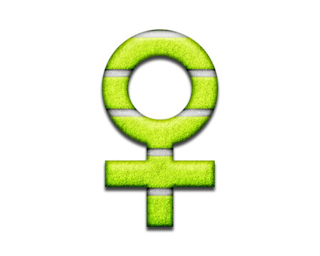Woman Girl Power Feminism symbol tennis Cricket ball Icon optic yellow Logo illustration