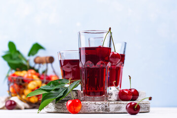 Fresh cherry juice. Summer drink