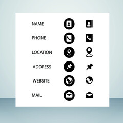 Contacts Icon Tag With vector background