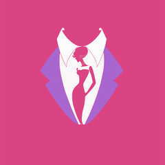 business woman on pink background