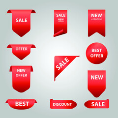 Business red Discount Tag Design template