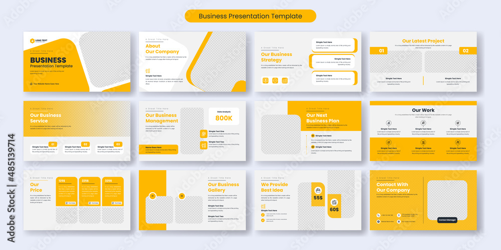 Canvas Prints creative business powerpoint presentation slides template design. use for modern keynote presentatio