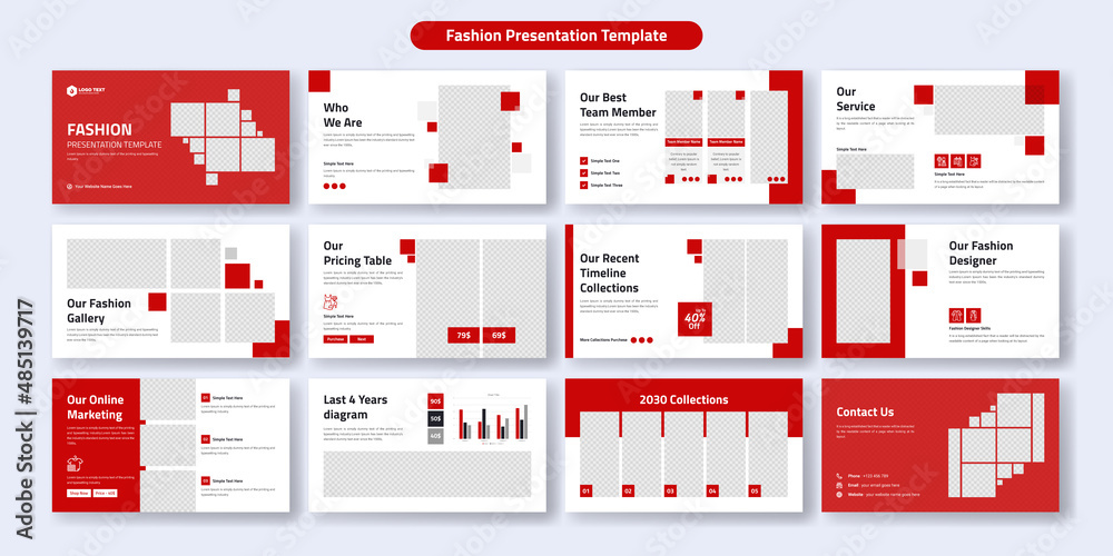 Poster fashion powerpoint presentation slides template design. use for modern keynote presentation backgrou