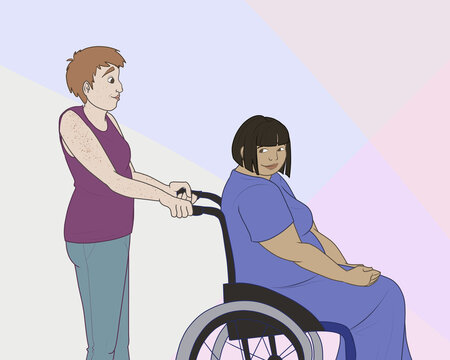 Pushing Wheelchair