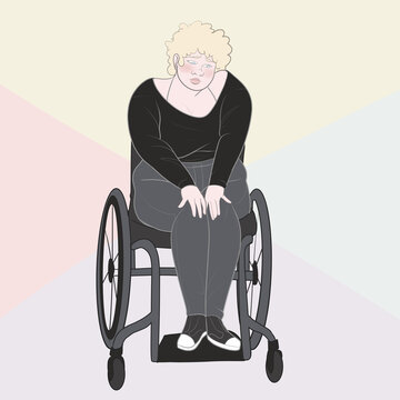 Albino Woman in Wheelchair