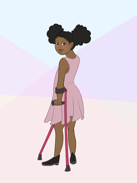 Girl with Forearm Crutches