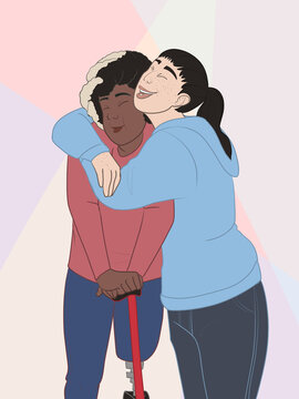 Hug Disabled Friend