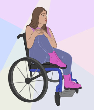 Pensive Sitting in Wheelchair