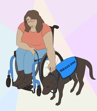 Woman in Wheelchair with Service Dog
