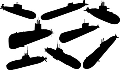 Submarine Silhouettes Submarine SVG EPS PNG