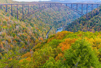The New River Gorge Bridge From Long Point, New River Gorge National Park, West Virginia, USA