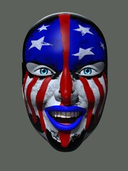An art-style mask. 3d illustration