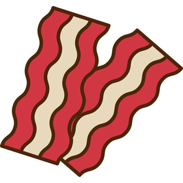 Bacon Filled Outline Icon Vector 
