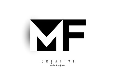 MF letters Logo with negative space design. Letter with geometric typography. Creative Vector Illustration with letters.