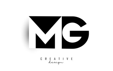 Obraz premium MG letters Logo with negative space design. Letter with geometric typography. Creative Vector Illustration with letters.
