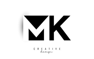 MK letters Logo with negative space design. Letter with geometric typography. Creative Vector Illustration with letters.