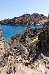 rocky cove at cap de creus on the costa brava in northern spain